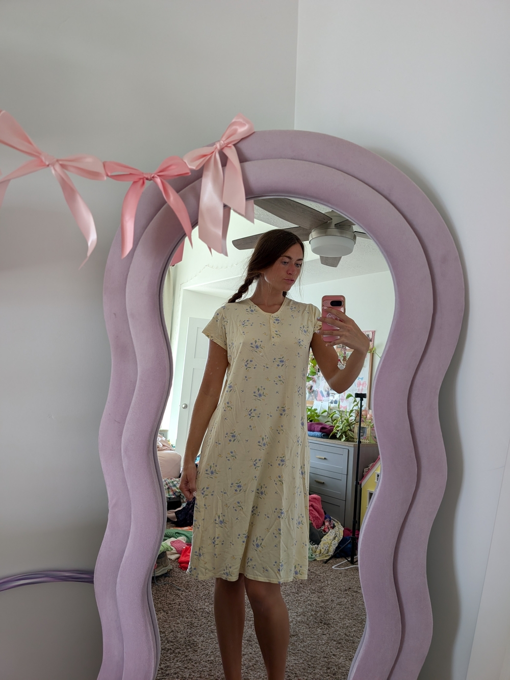 Yellow Floral Nightgown Size Large
